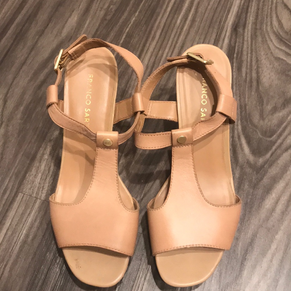 Franco Sarto Nude Wedge Sandals